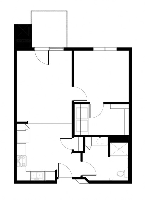One Bedroom Floorplan Layout at Balsam I Apartments in Dayton, MN